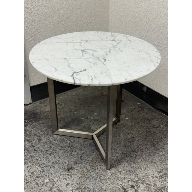 Room & Board Classic Venatino Marble Round End Table For Sale In San Francisco - Image 6 of 12