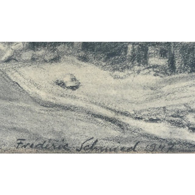 Modern Frédéric Schmied, L'Arve de Vessy, Suisse, Pencil on Paper, Framed For Sale - Image 3 of 10