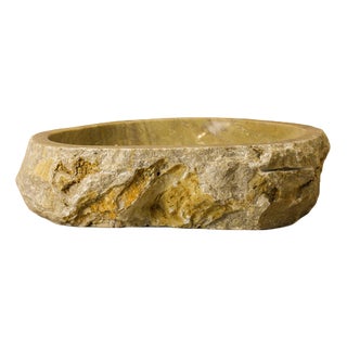 Raw Edge Wash Basin in Onyx For Sale