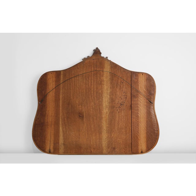 Belgian Louis XV Style Carved Oak Mirror, 1950s For Sale - Image 10 of 11
