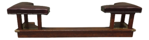 Arts and Crafts Oak and Leather Club Fender, 1900