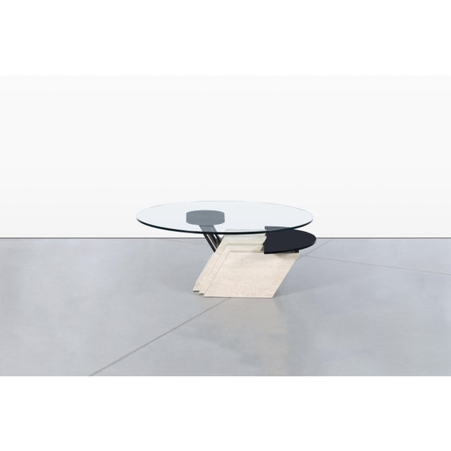 Metal Italian Postmodern Travertine “Zeus” Adjustable Coffee Table by Lapalma For Sale - Image 7 of 14