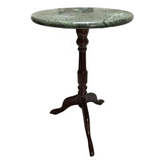 1990s Vintage Bombay Company Marble Pedestal Table For Sale