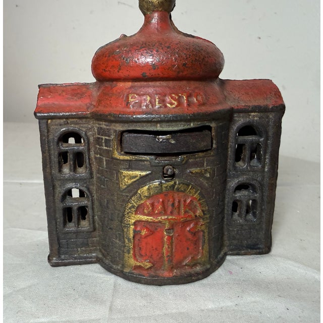 Antique 1892 Kyser & Rex Cast Iron Mechanical Still Bank Presto Building 19th C. For Sale In New York - Image 6 of 10