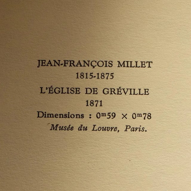 1940s 1940s After Jean-Francois Millet "The Church of Greville" First Edition Swiss Lithograph For Sale - Image 5 of 8