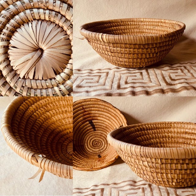 West African Sweet Grass Coil Baskets - Pair For Sale - Image 4 of 11