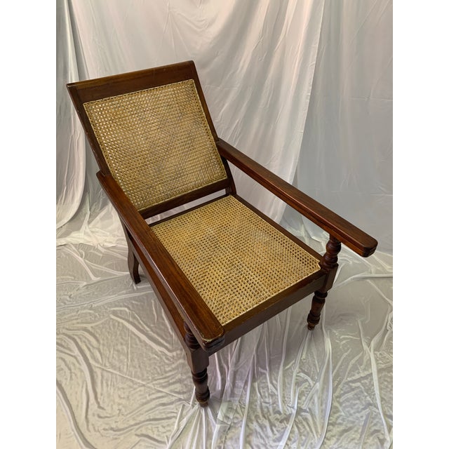 Vintage Reproduction 18th Century Style Caned Planter’s Chair For Sale - Image 11 of 12