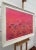 Painting of Abstract Turquoise & Red Flowers on a Pink Background by British Landscape Artist, Angela Wakefield. This...