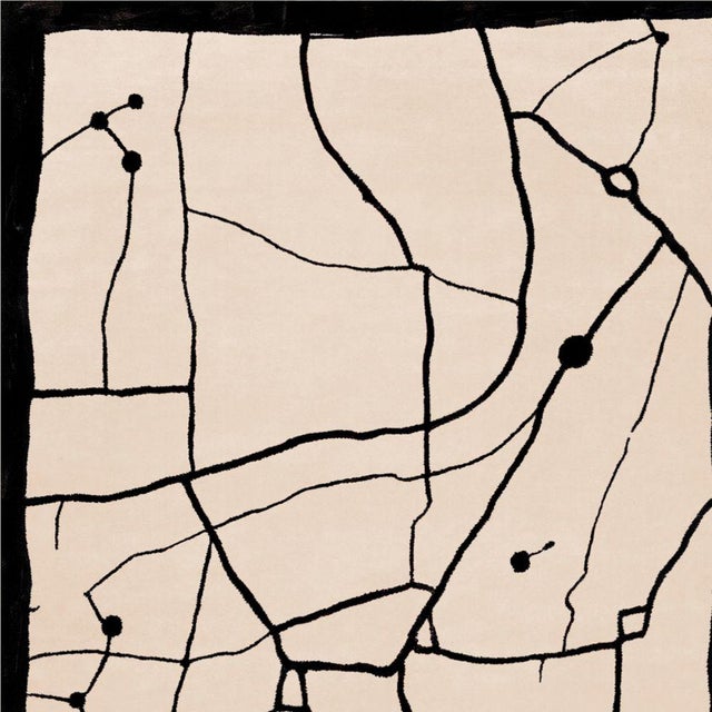 Contemporary Modern Black and White Rectangular Astro Rug by Tapis Studio for Hommés Studio For Sale - Image 3 of 5