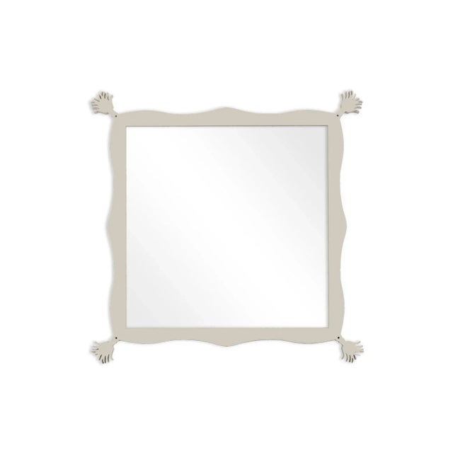 Contemporary Fleur Home Carnival Iko Iko Square Mirror in Useful Gray, 63x63 For Sale - Image 3 of 3