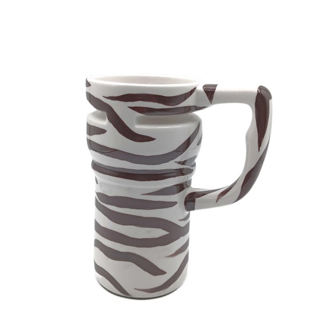 Casa Bella Bella Casa by Ganz Eclectic 80s Style Zebra Print Mug For Sale - Image 4 of 7