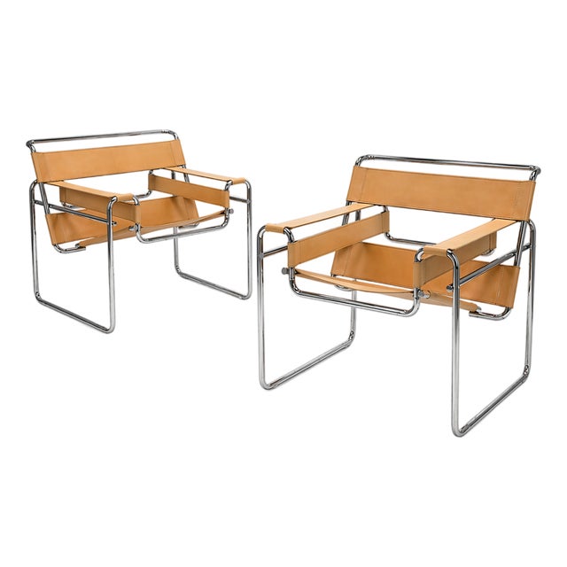 Vintage B3 Chairs by Marcel Breuer for Wassily, 1980s, Set of 2 For Sale