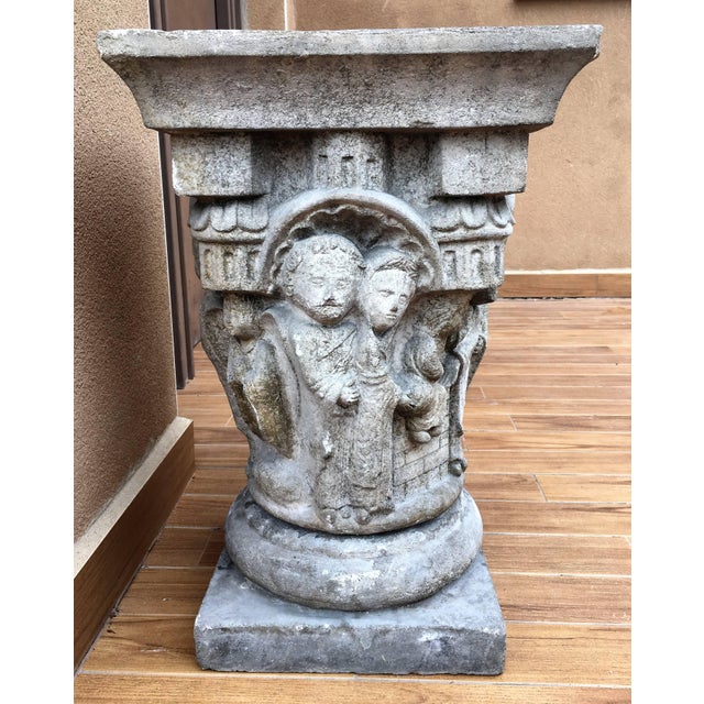 Classical Roman style terracotta urn depicting a lovers. Made from terracotta.