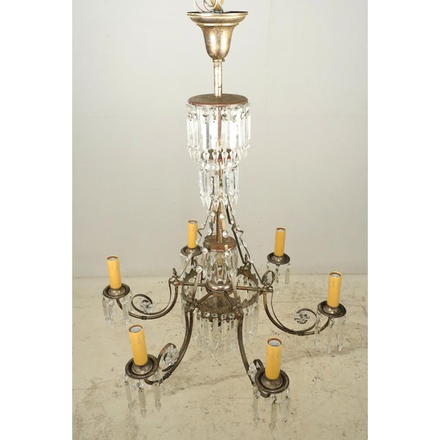 Rococo Early 20th Century Waterfall Crystal Chandelier For Sale - Image 3 of 11