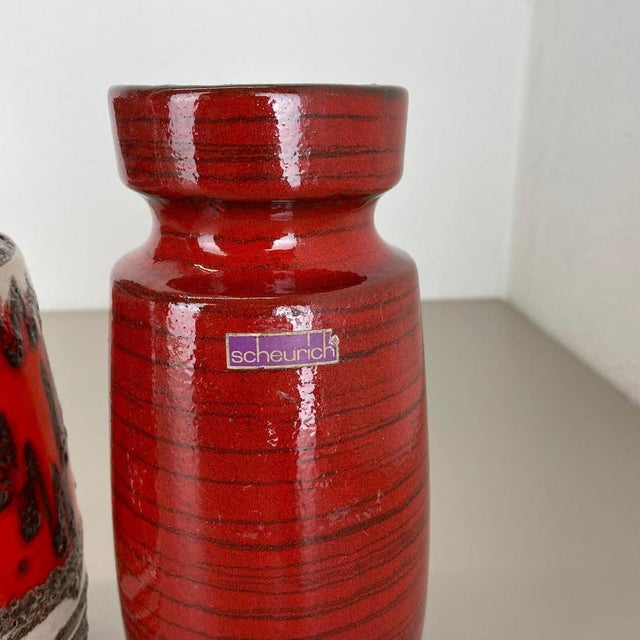 Vintage Pottery Fat Lava Vases from Scheurich, Germany, 1970s, Set of 4 For Sale - Image 16 of 18