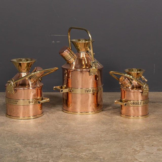 Vintage English Polished Checkpump Petrol Canisters, 1965, Set of 3 For Sale - Image 4 of 18