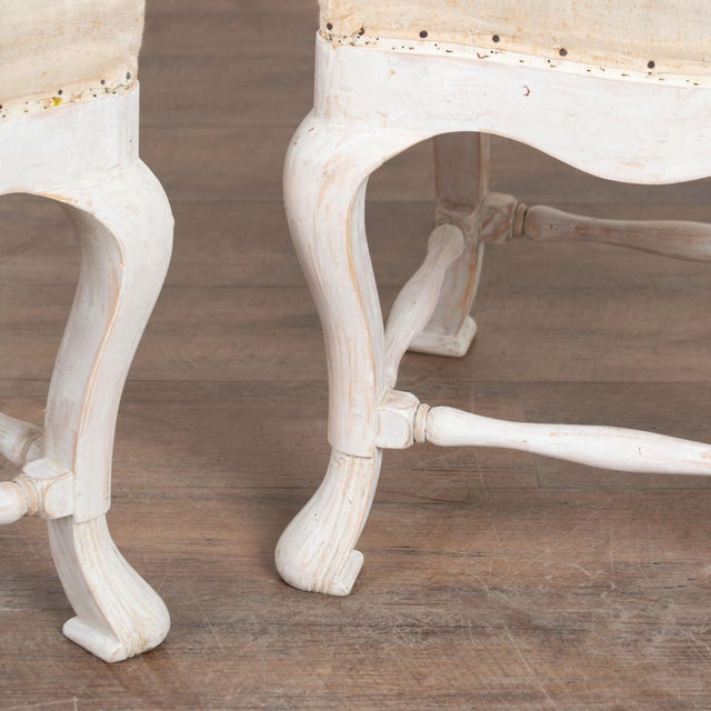 Wood 20th Century Swedish White Tabouret Pair of Stools For Sale - Image 7 of 10