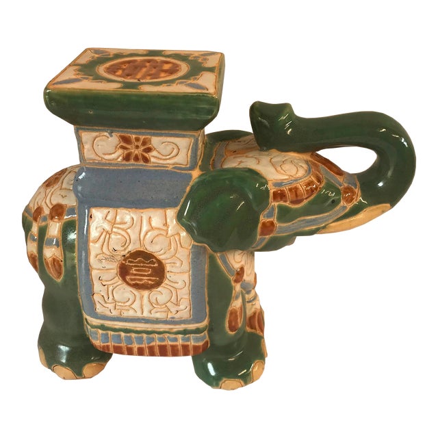 Vintage Asian Ceramic Elephant Form Plant Stand Chairish