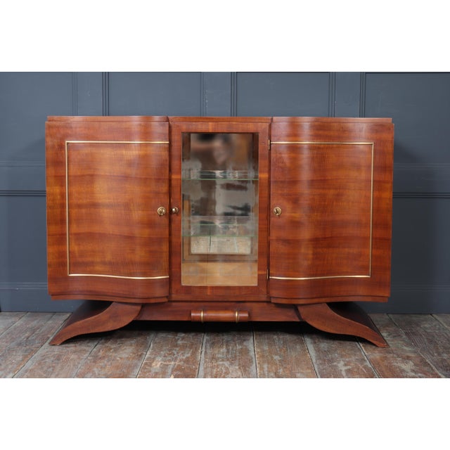 Art Deco Walnut Sideboard with Glazed Display Cabinet, 1930 For Sale - Image 10 of 18