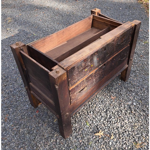 Antique Industrial Carpenters Workbench Kitchen Island For Sale - Image 10 of 14