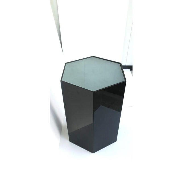 Black Pedestal Column Stand or Table, Circa 1970s Modern For Sale - Image 10 of 13