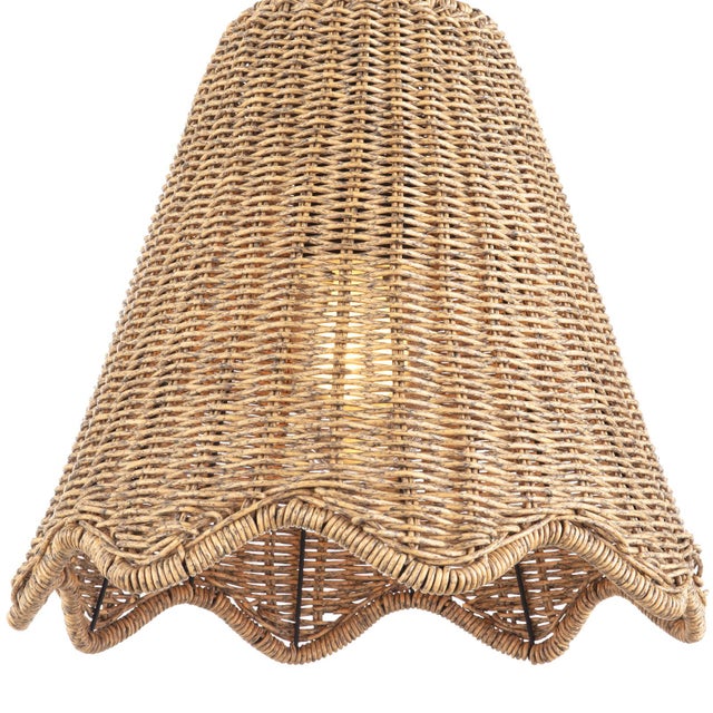 2020s Regina Andrew Summer Scalloped Rattan Outdoor Pendant, Small For Sale - Image 5 of 8