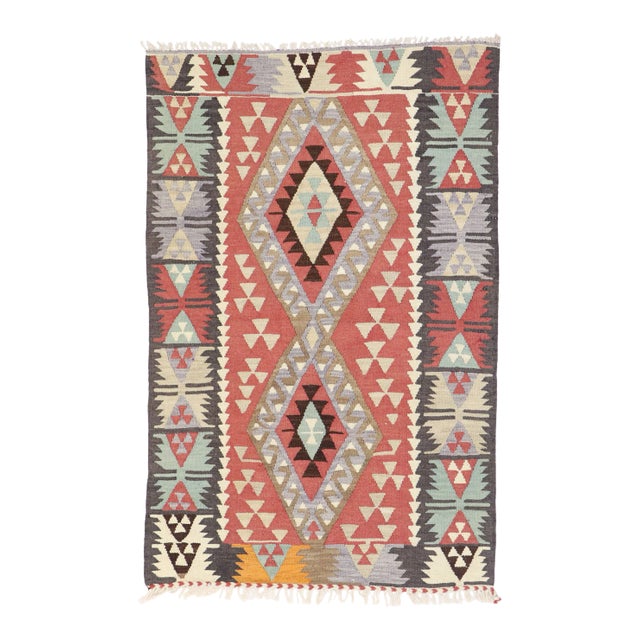 Vintage Persian Shiraz Kilim Rug, 03'02 X 04'10 For Sale