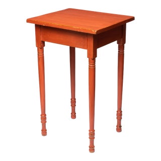 American Country Sheraton Stand in Oxide Red Stain, 1825 For Sale