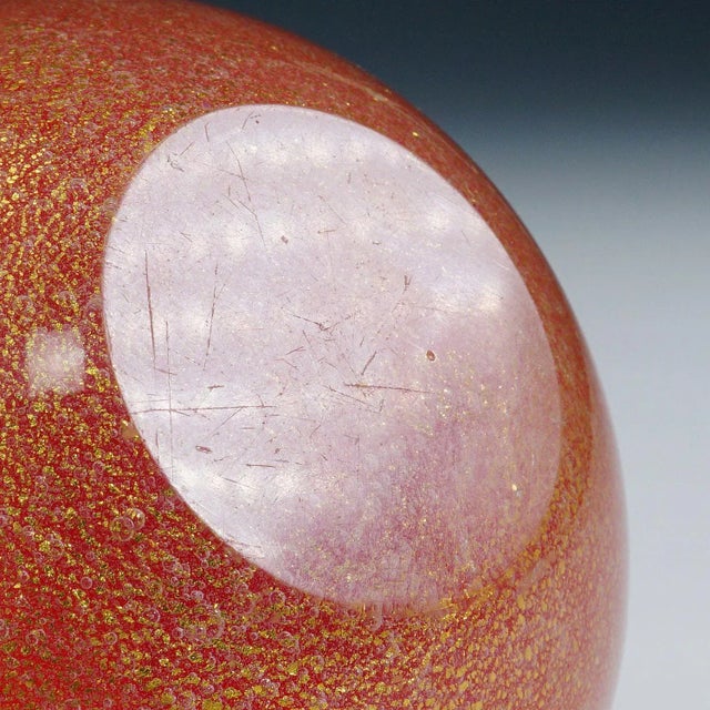 Orange Bowl in Red Sommerso Glass, Flavio Poli for Seguso Murano 1940s For Sale - Image 8 of 8