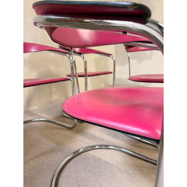 Arrben Canasta Cantilever Chairs in Pink, 1980s, Set of 4 For Sale - Image 4 of 16