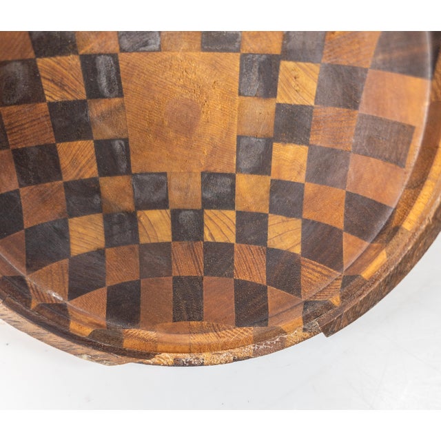 Early 20th Century Folk Art Parquetry Turned Wood Centerpiece Chalice For Sale - Image 12 of 18