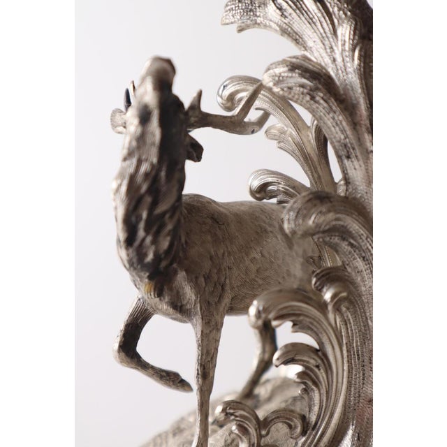 Silver Stag Candleholder Table from Heinrich Gottfried Dellevie, 1827, in Very Good conditions. Designed before 1890 This...