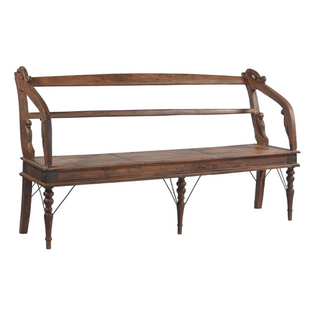 Antique Indian Teakwood Bench For Sale