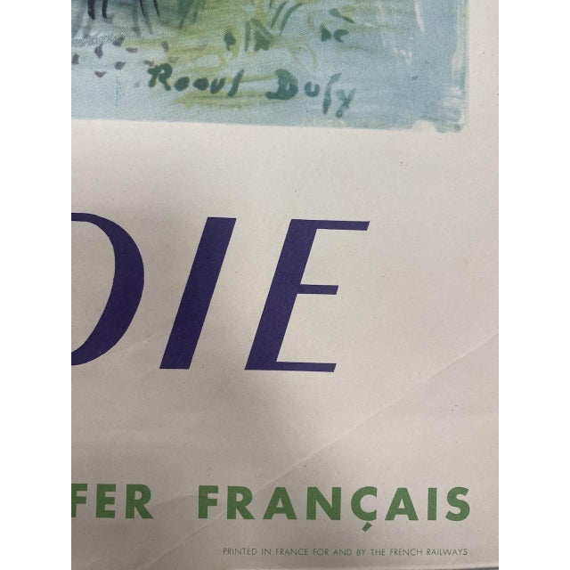Forest Green French National Railway Company Poster by Raoul Dufy, Normandy, 1952 For Sale - Image 8 of 9
