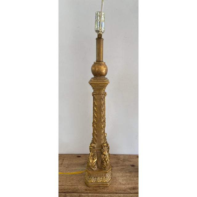 Vintage Gilt Classic Revival Style Table Lamps - Set of 2 For Sale - Image 4 of 11