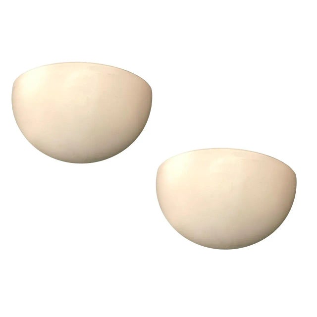 Large White Opaline Glass Sconces by Victoria, Italy, 1980s, Set of 2 For Sale - Image 7 of 7