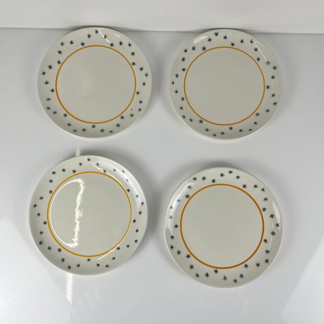 Mid-Century Modern Primefleur Creation Constellation Model Dessert Plates from Gien, 1950s, Set of 4 For Sale - Image 3 of 11