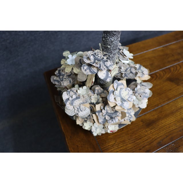 Pair of Paper Mâché Floral Tree Sculptures For Sale - Image 12 of 15