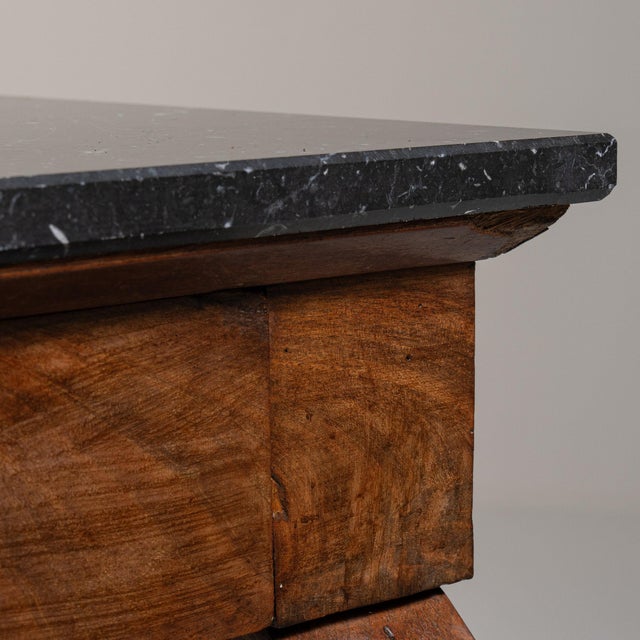 19th Century France Deep Ebony Black Ebonized Pedestal Side Table For Sale - Image 4 of 11