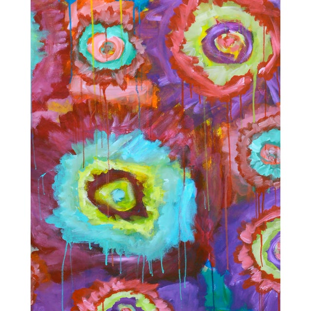 Abstract Expressionism Color Burst Flower Abstract by Frank Thomas Romero For Sale - Image 3 of 11