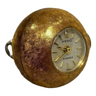 1960s Mid-Century"Boule De Genève" 18mm Swiss Orb Watch Necklace Pendant by Heno For Sale