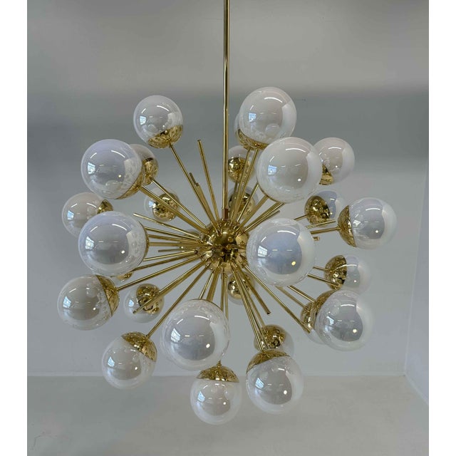 Mid-Century Modern Murano Glass and Brass Sputnik Chandelier, 2000s For Sale - Image 12 of 15