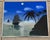 Vintage Mid-Century Japanese Scenic Silk Paintings in Steel Frames, Pair For Sale - Image 4 of 12