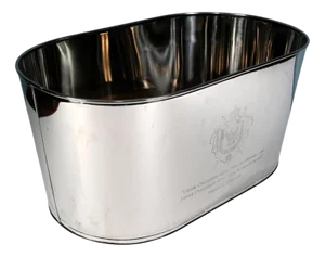 French Champagne Bucket Silver Plate 8 Bottle Wine Cooler Bollinger