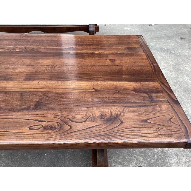 French Oak Farmhouse Table W/ Benches For Sale - Image 12 of 17