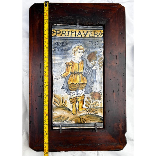 Antique Italian Hand Painted Terracotta Tiles For Sale - Image 15 of 17