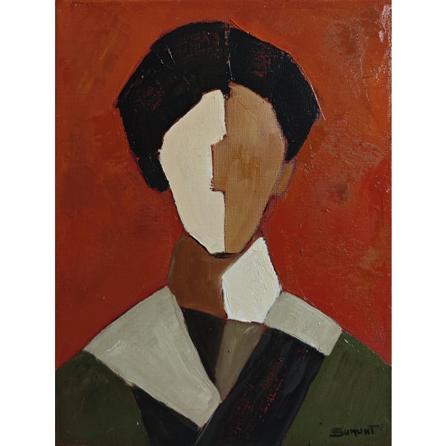 Yin Yang is an original oil portrait by French artist Sophie Dumont. An interlocking arrangement of ivory and ochre shapes...