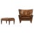 Set of Lounge Chair and Stool in Rosewood and Brown Leather attributed to Illum Wikkelsø, 1960s For Sale - Image 11 of 11