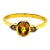 Bochic “Orient” Vintage Yellow Sapphire & Cognac Diamond Ring Set In 18K Gold & Silver For Sale