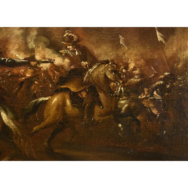Francesco Graziani / Ciccio Napoletano, Battle with Knights, 1690, Oil on Canvas, Framed For Sale - Image 8 of 16